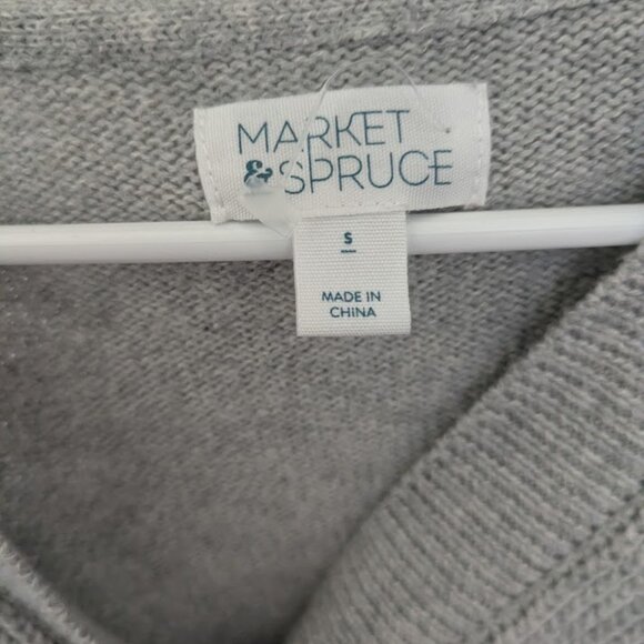 Market and Spruce womens gray knit button front cardigan long sleeve size S - Picture 2 of 3